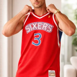 Allen Iverson Philadelphia 76ers Mitchell & Ness 1996/97 Big & Tall Hardwood Classics Swingman Jersey - Red