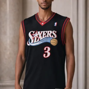 Allen Iverson Philadelphia 76ers Mitchell & Ness 2000/01 Big & Tall Hardwood Classics Swingman Jersey - Black