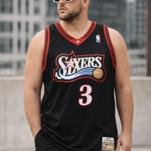 Allen Iverson Philadelphia 76ers Mitchell & Ness 1997/98 Hardwood Classics Authentic Jersey - Black