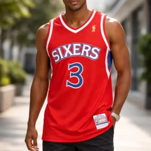 Allen Iverson Philadelphia 76ers Mitchell & Ness 1996/97 Hardwood Classics Authentic Jersey - Red