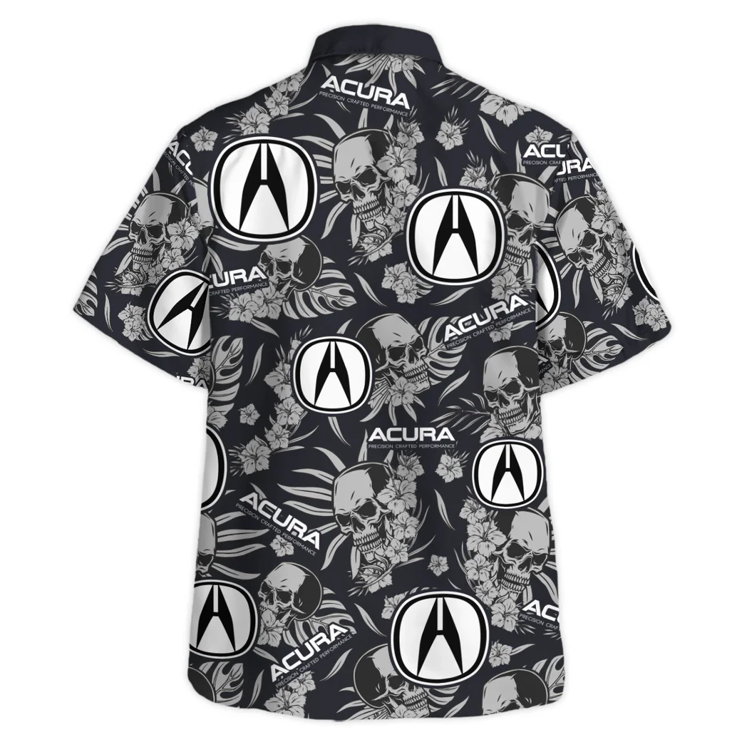 Acura Hawaiian Shirt Skull Design, Retro Driver Button Shirt HVN1535AC