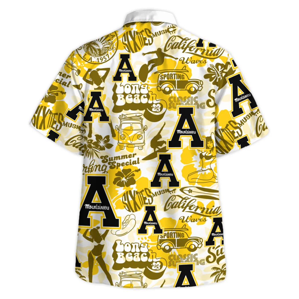 Appalachian State Mountaineers Hawaiian Shirt Logo Print, Loyal Fan Button Shirt HVN1467AS