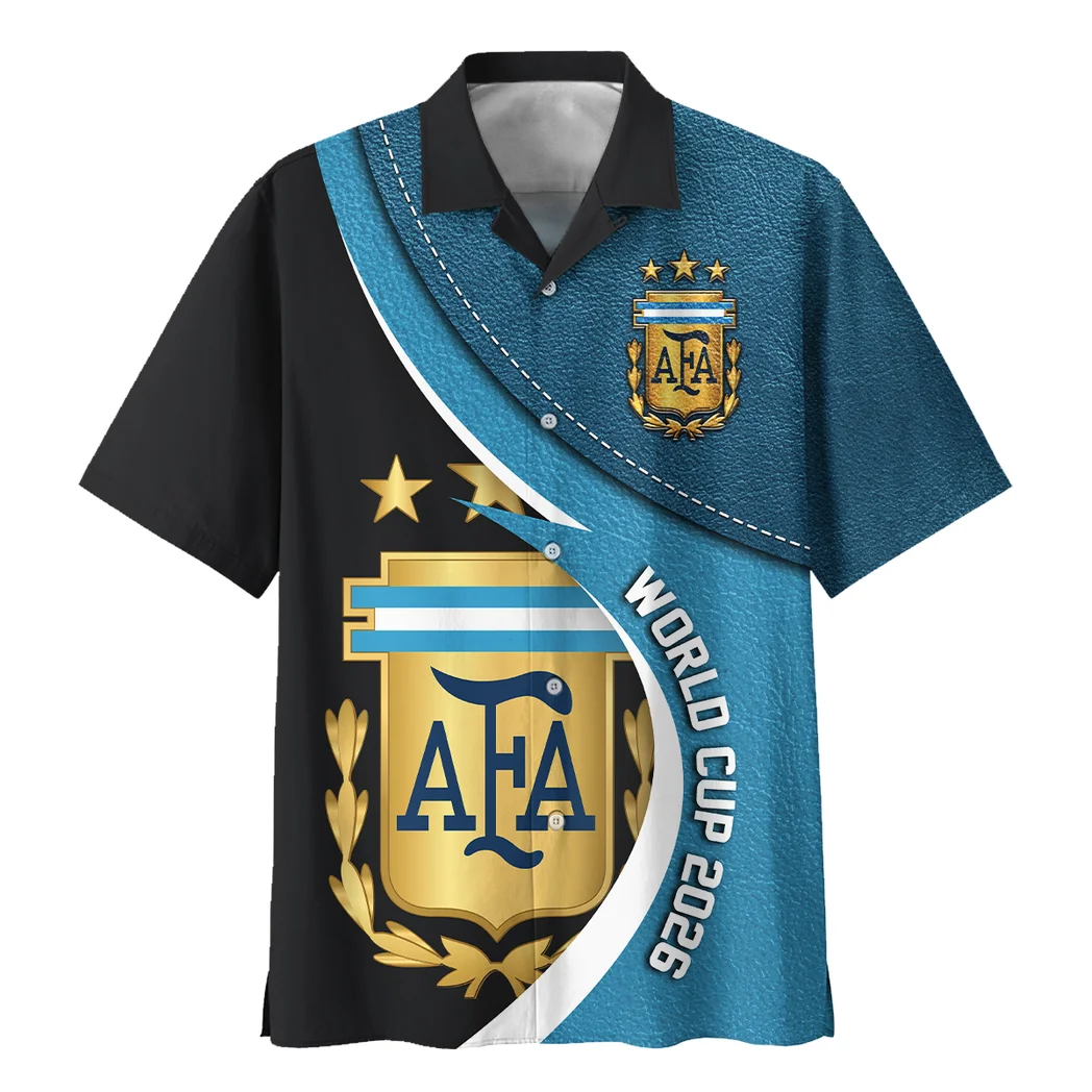 Argentina FIFA World Cup 2026 Hawaiian Shirt, Bold Supporter Button Shirt HVN1566AR