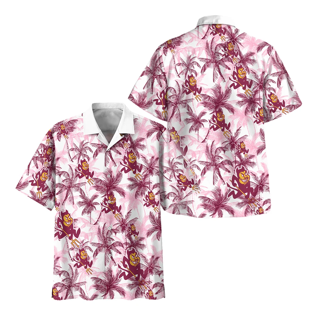 Arizona State Sun Devils Hawaiian Shirt Logo Print, Summer Match Button Shirt HVN1468AS