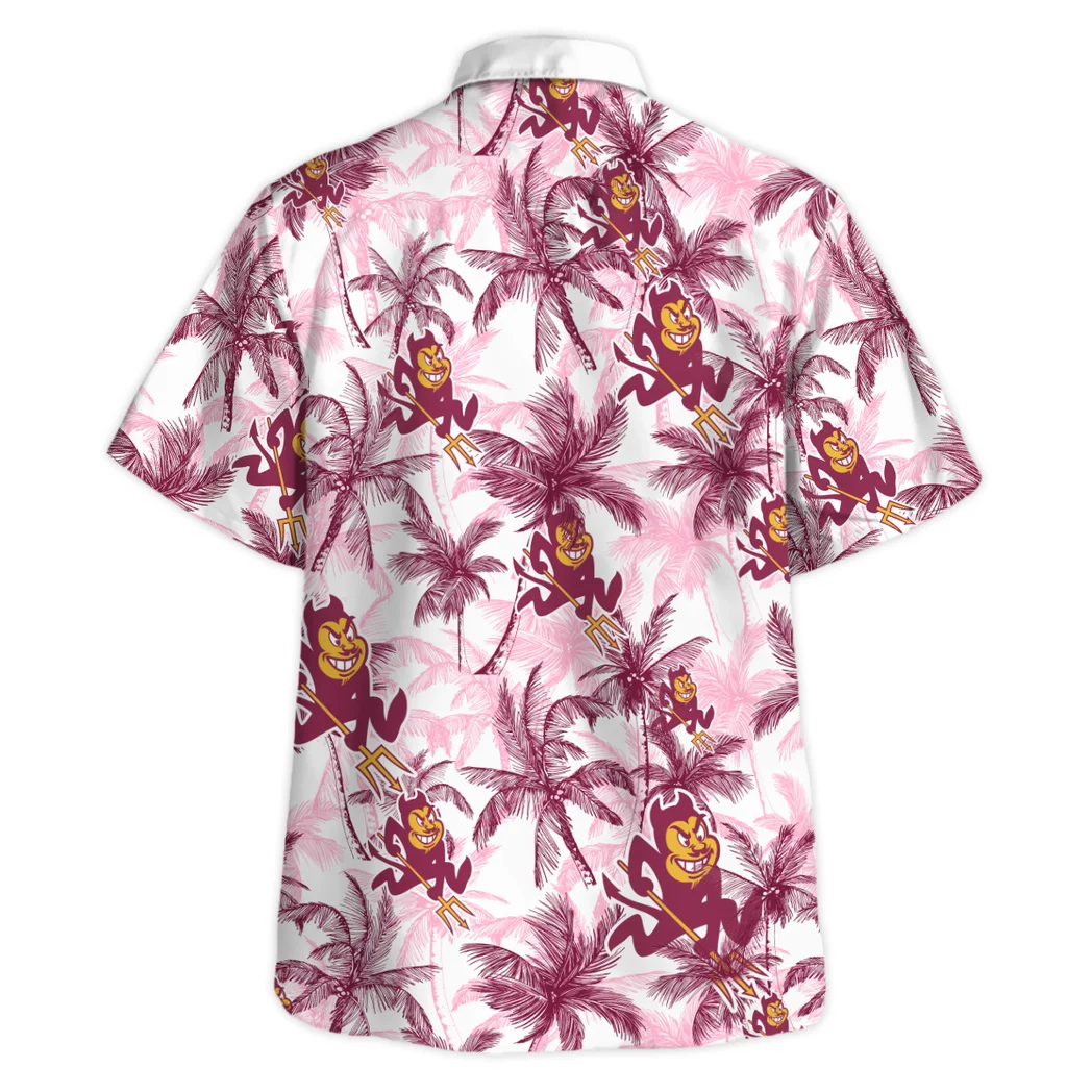 Arizona State Sun Devils Hawaiian Shirt Logo Print, Summer Match Button Shirt HVN1468AS