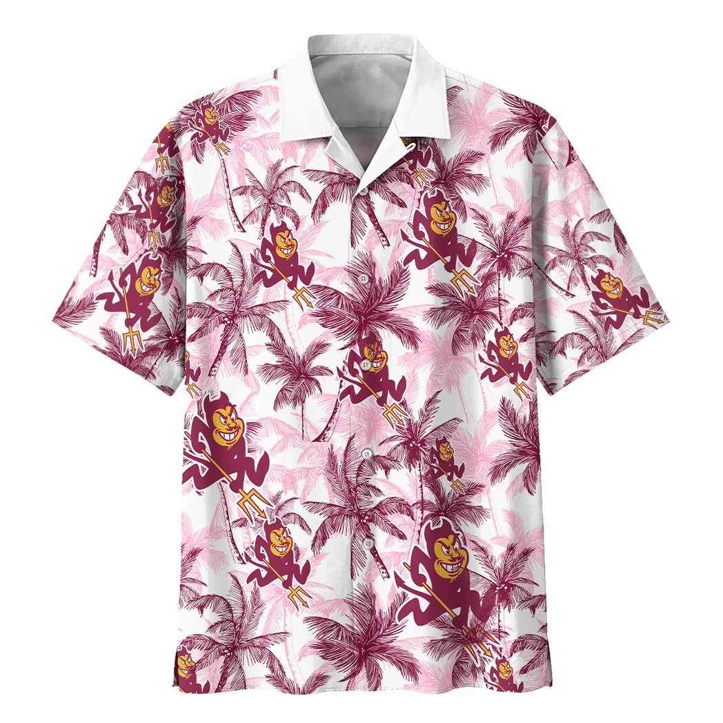 Arizona State Sun Devils Hawaiian Shirt Logo Print, Summer Match Button Shirt HVN1468AS