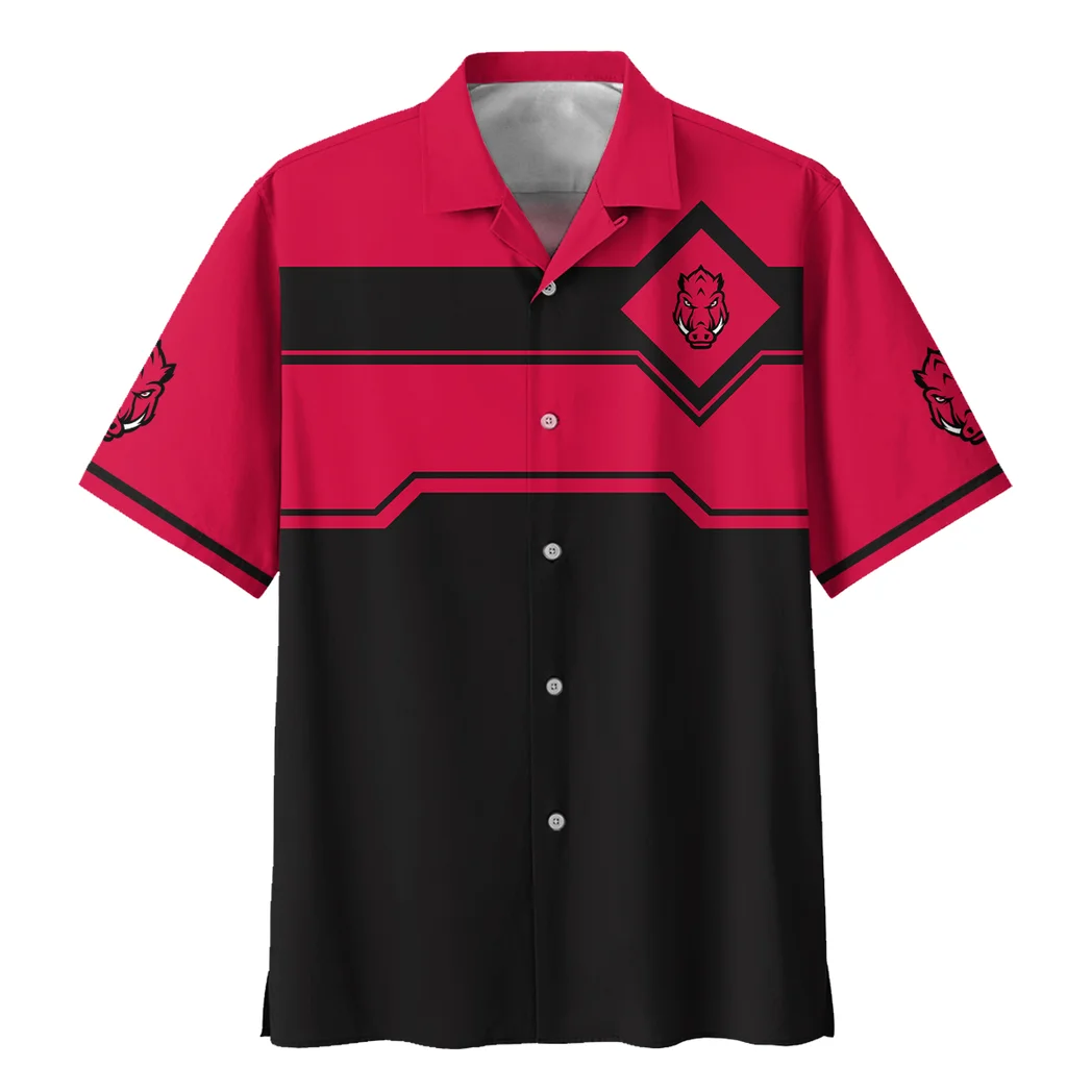 Arkansas Razorbacks Hawaiian Shirt Logo Print, Everyday Fan Button Shirt HVN1469AR