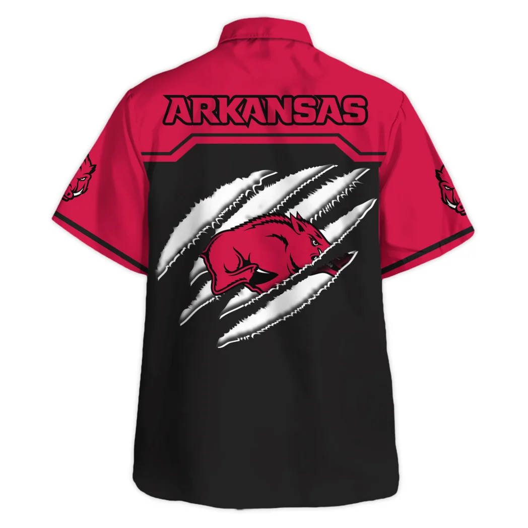 Arkansas Razorbacks Hawaiian Shirt Logo Print, Everyday Fan Button Shirt HVN1469AR