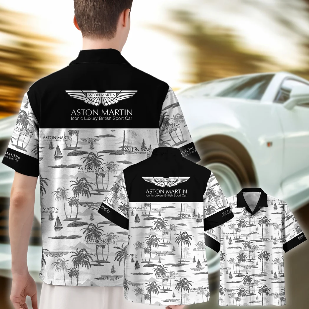 Aston Martin Hawaiian Shirt Exclusive Logo, Motor Culture Button Shirt HVN1534AM
