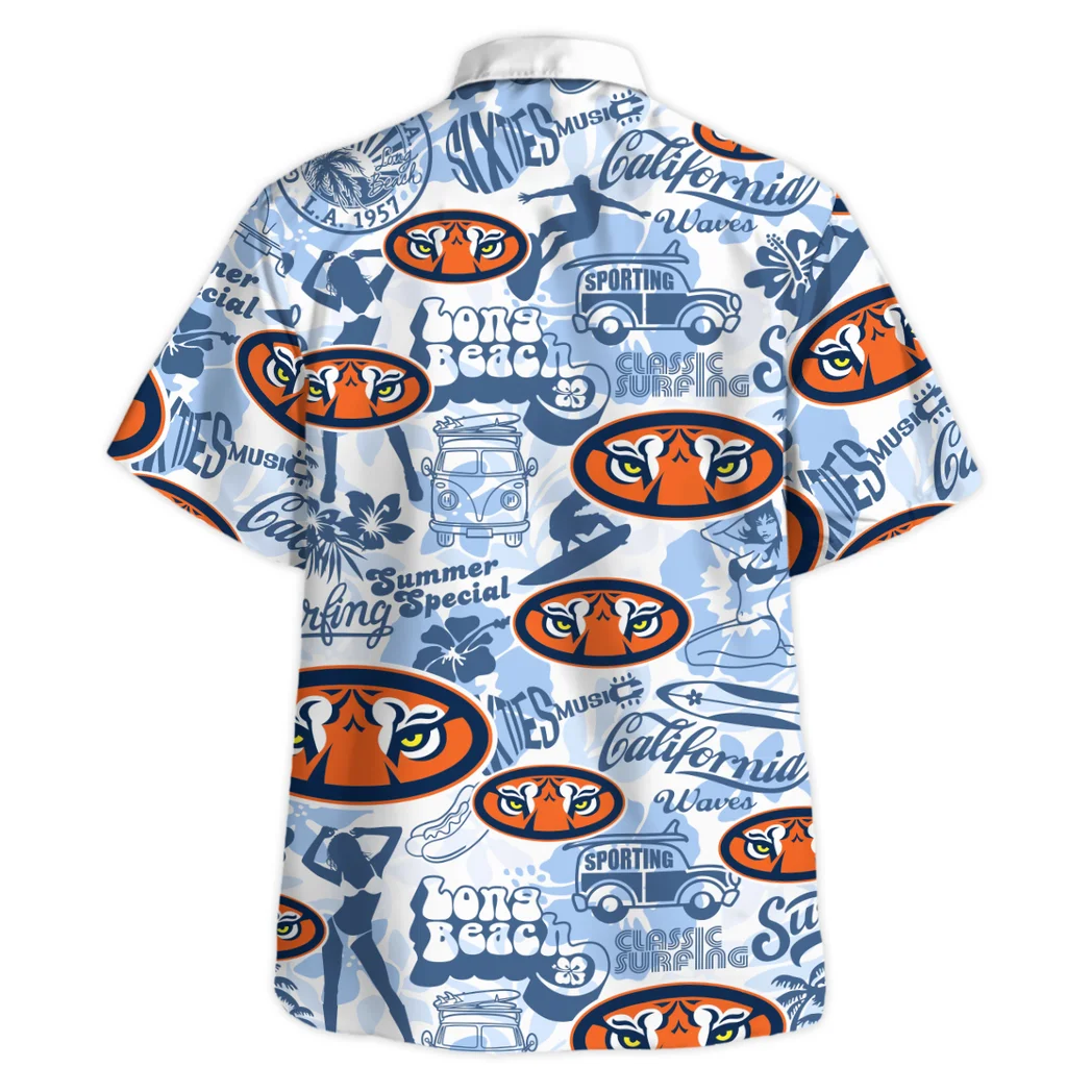 Auburn Tigers Hawaiian Shirt Logo Print, Summer Match Button Shirt HVN1467AT