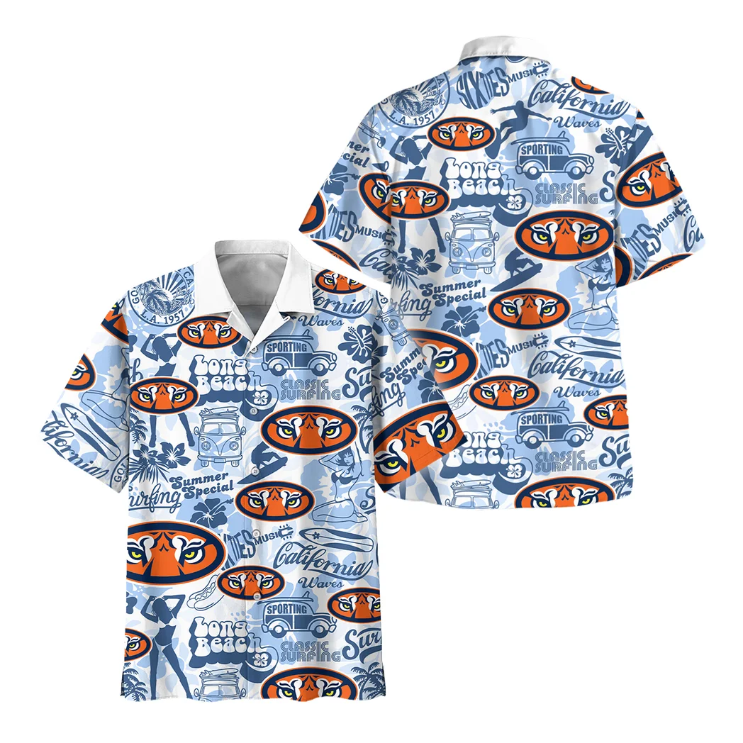 Auburn Tigers Hawaiian Shirt Logo Print, Summer Match Button Shirt HVN1467AT