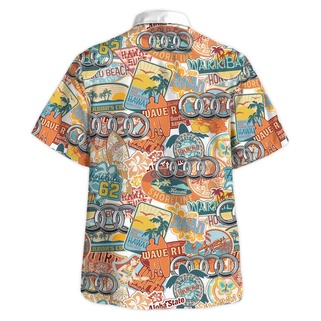 Audi Hawaiian Shirt Exclusive Logo, Open Road Button Shirt HVN1539AU