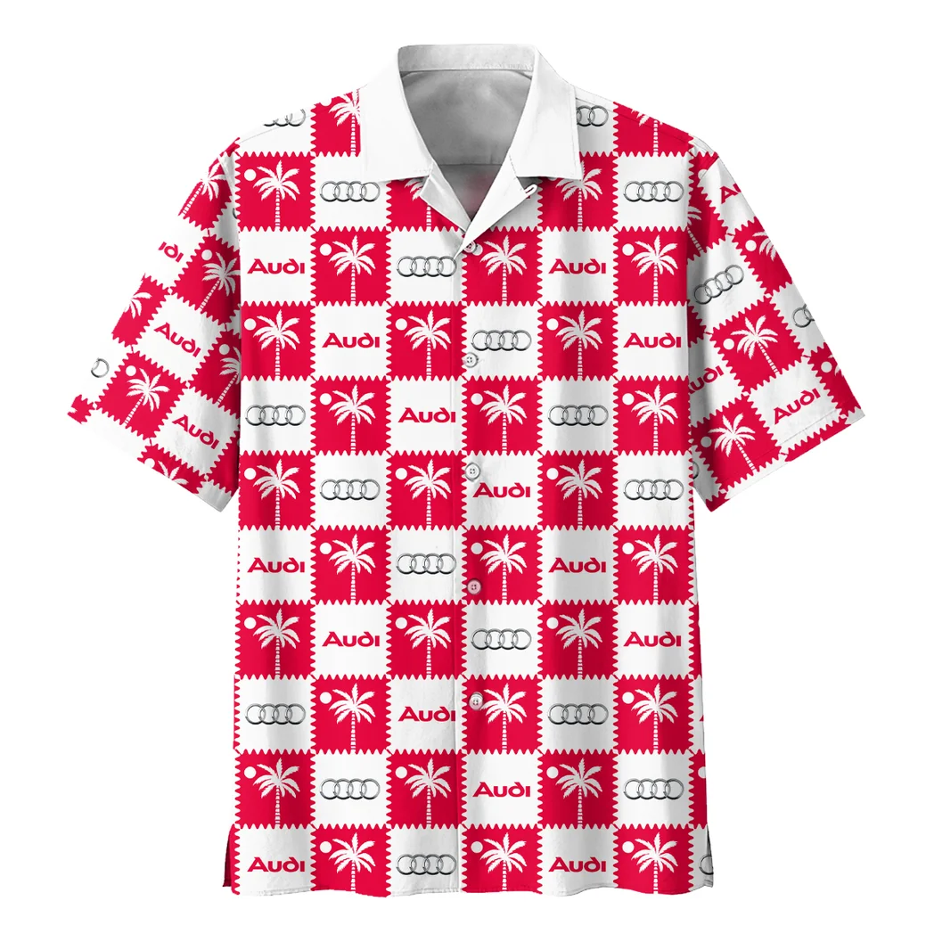 Audi Hawaiian Shirt Logo Exclusive, Auto Fan Button Shirt HVN1540AU
