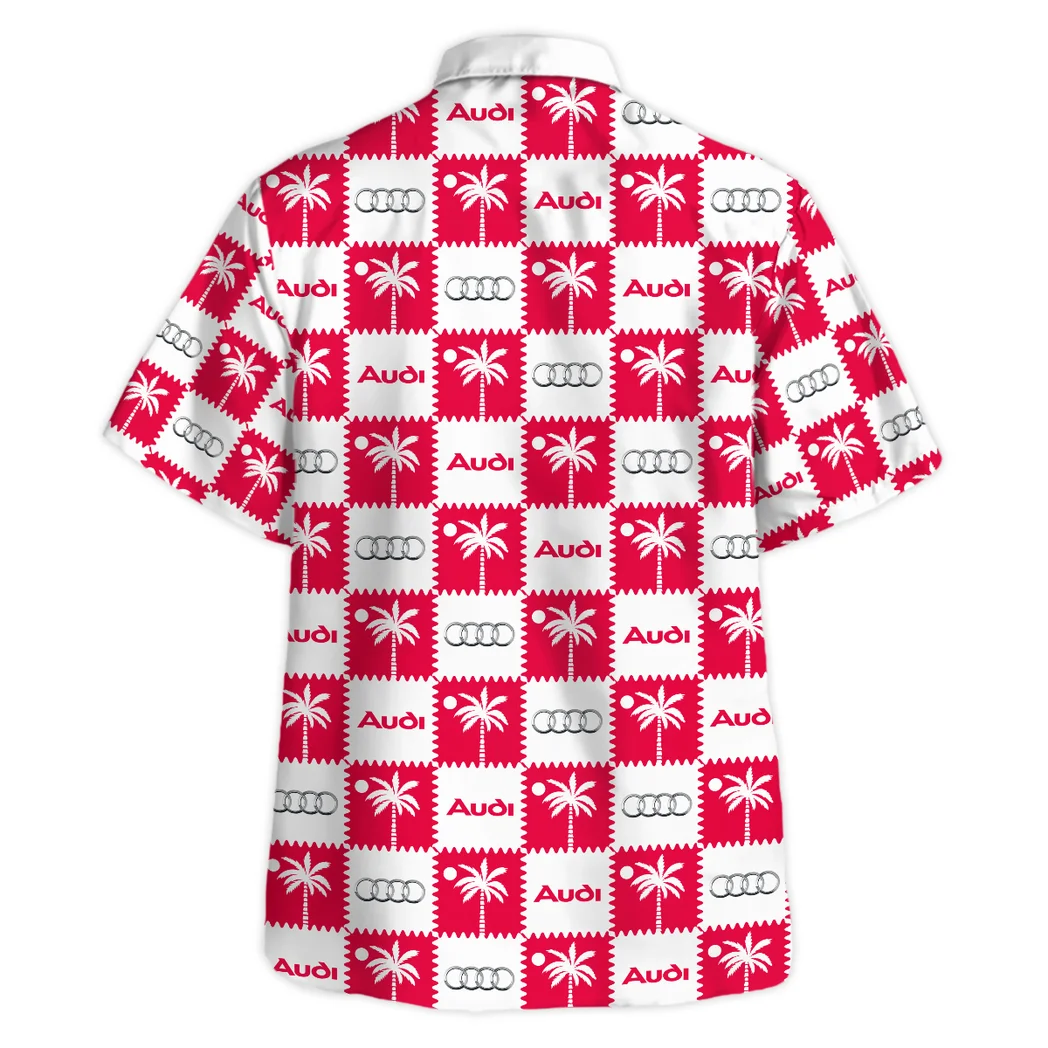 Audi Hawaiian Shirt Logo Exclusive, Auto Fan Button Shirt HVN1540AU