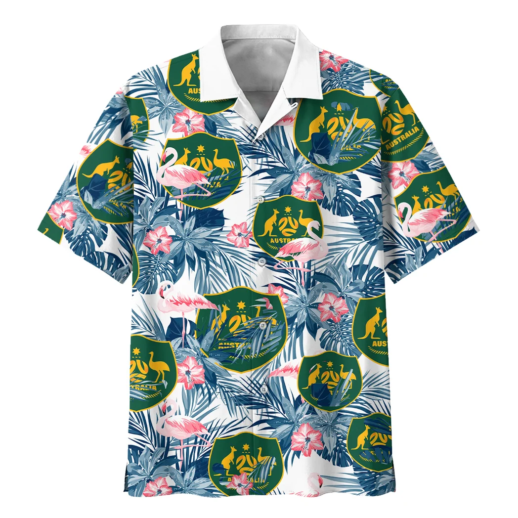 Australia Hawaiian Shirt FIFA World Cup 26 Tropical Style, Bold Supporter Button Shirt HVN1587AU