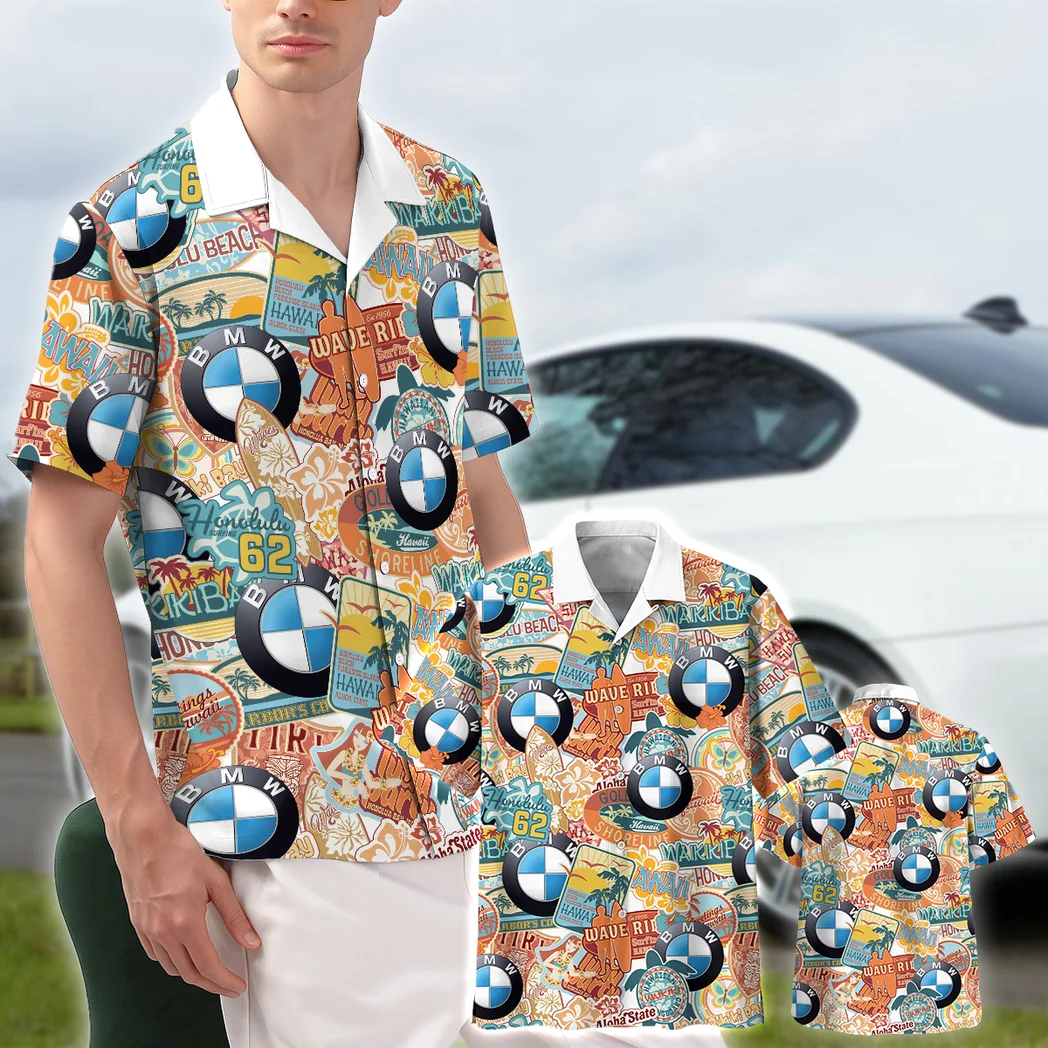 Bmw Hawaiian Shirt Exclusive Logo, Summer Garage Button Shirt HVN1539BMW