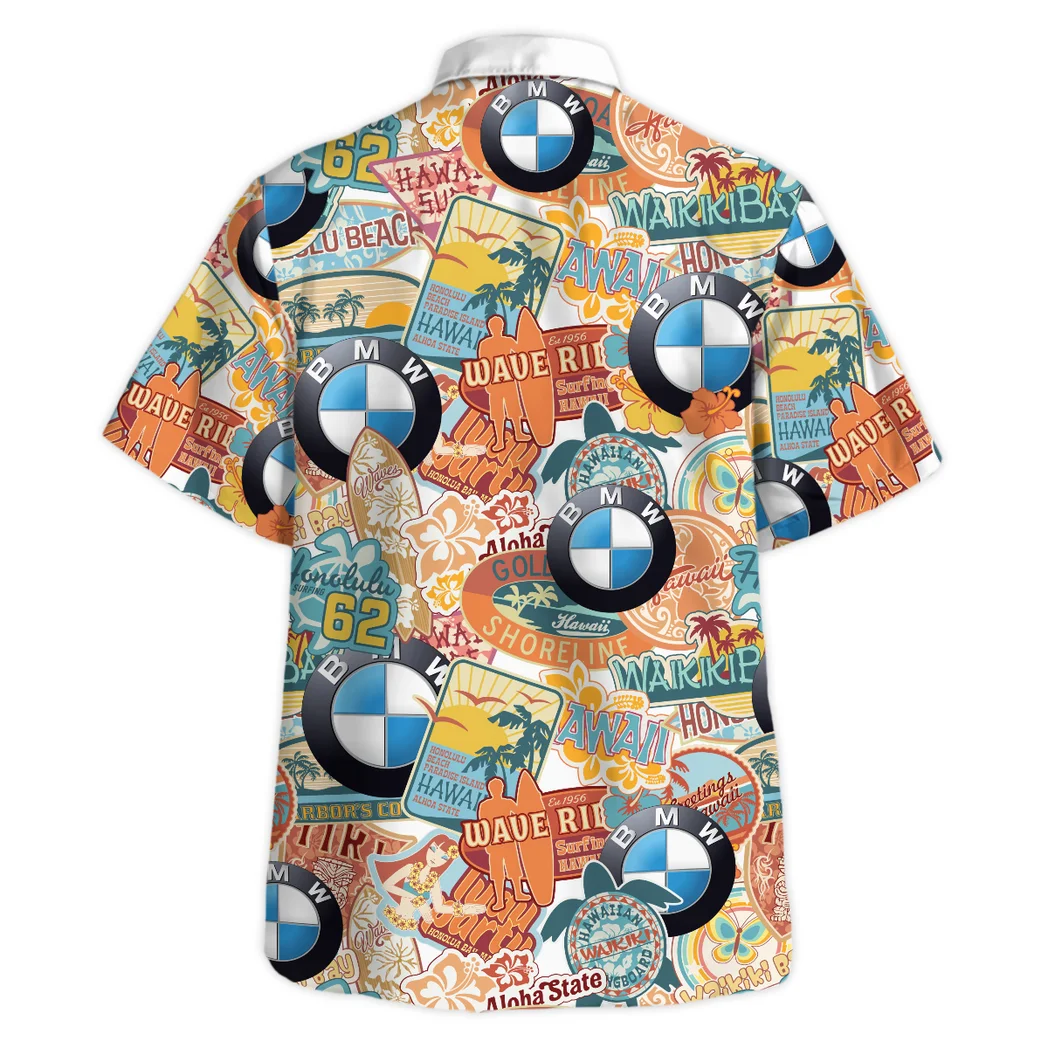 Bmw Hawaiian Shirt Exclusive Logo, Summer Garage Button Shirt HVN1539BMW