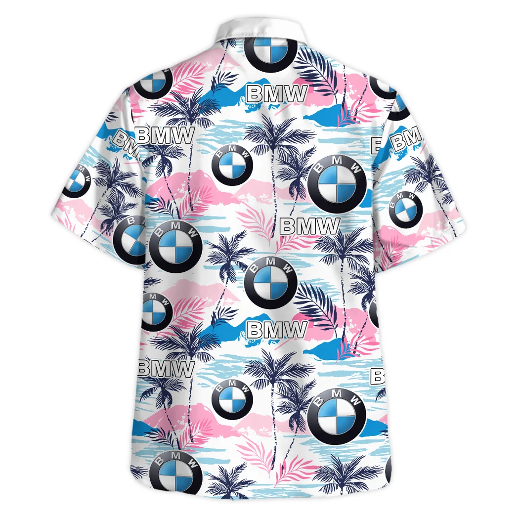 Bmw Hawaiian Shirt Logo Print, Drift-Ready Button Shirt HVN1538BMW