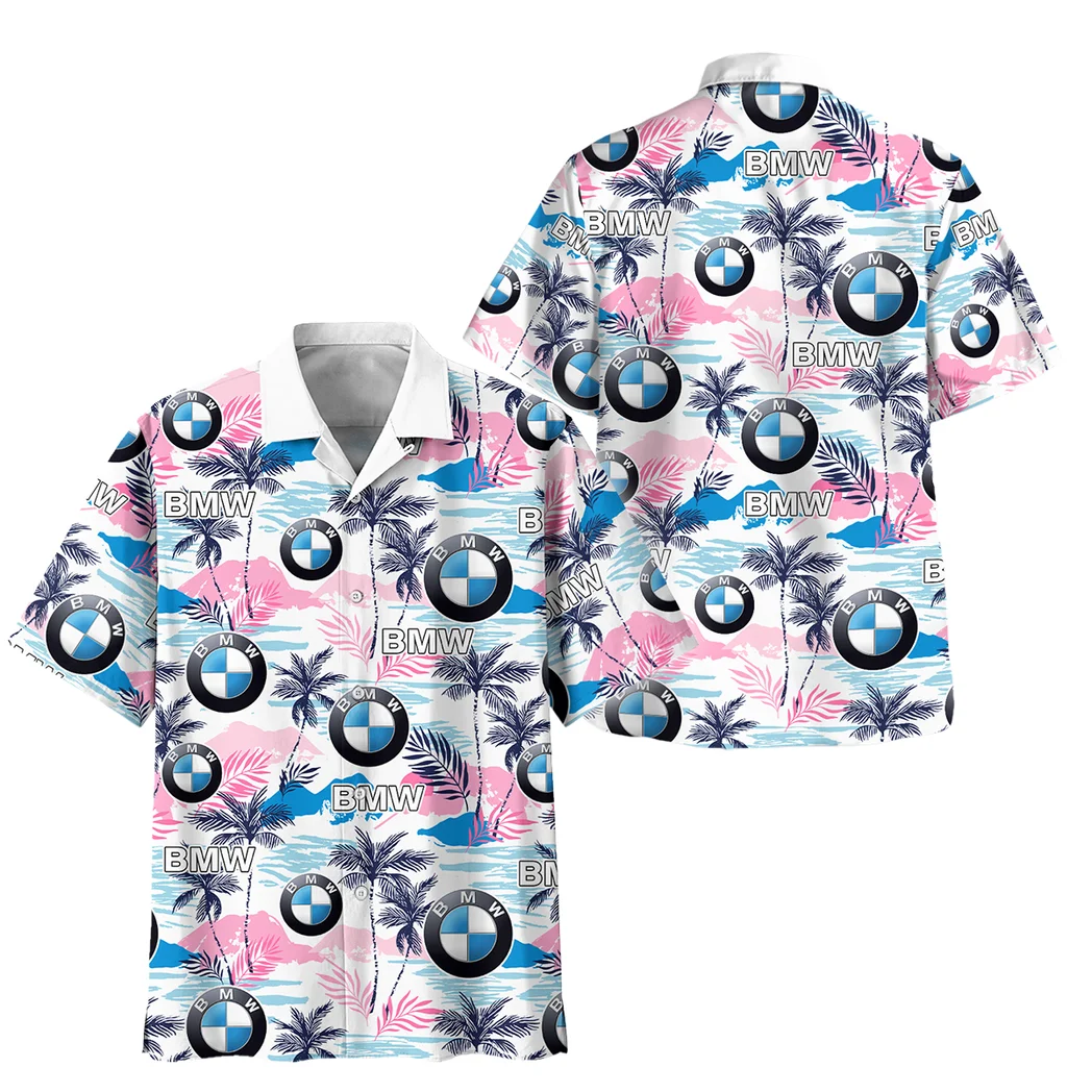 Bmw Hawaiian Shirt Logo Print, Drift-Ready Button Shirt HVN1538BMW