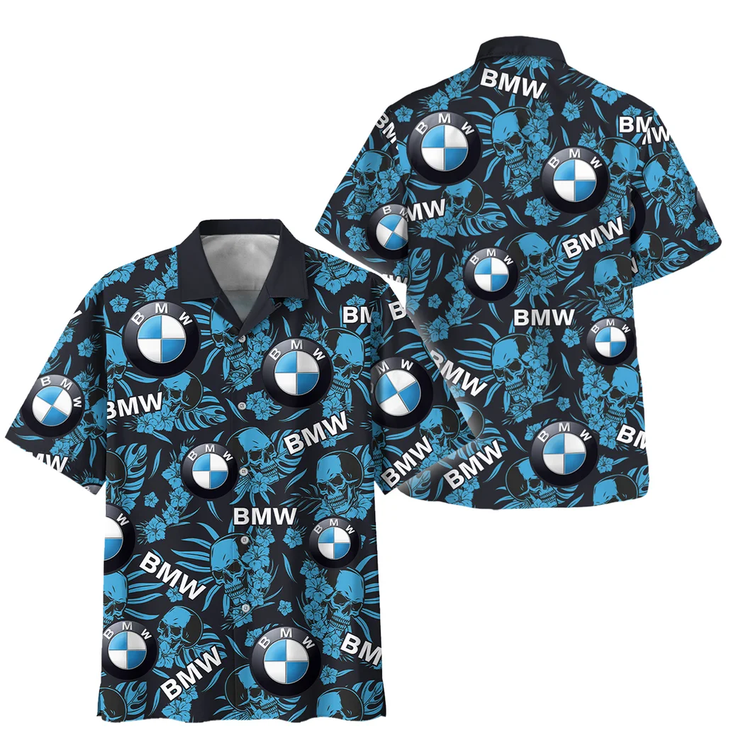 Bmw Hawaiian Shirt Skull Design, Speed Legend Button Shirt HVN1535BMW