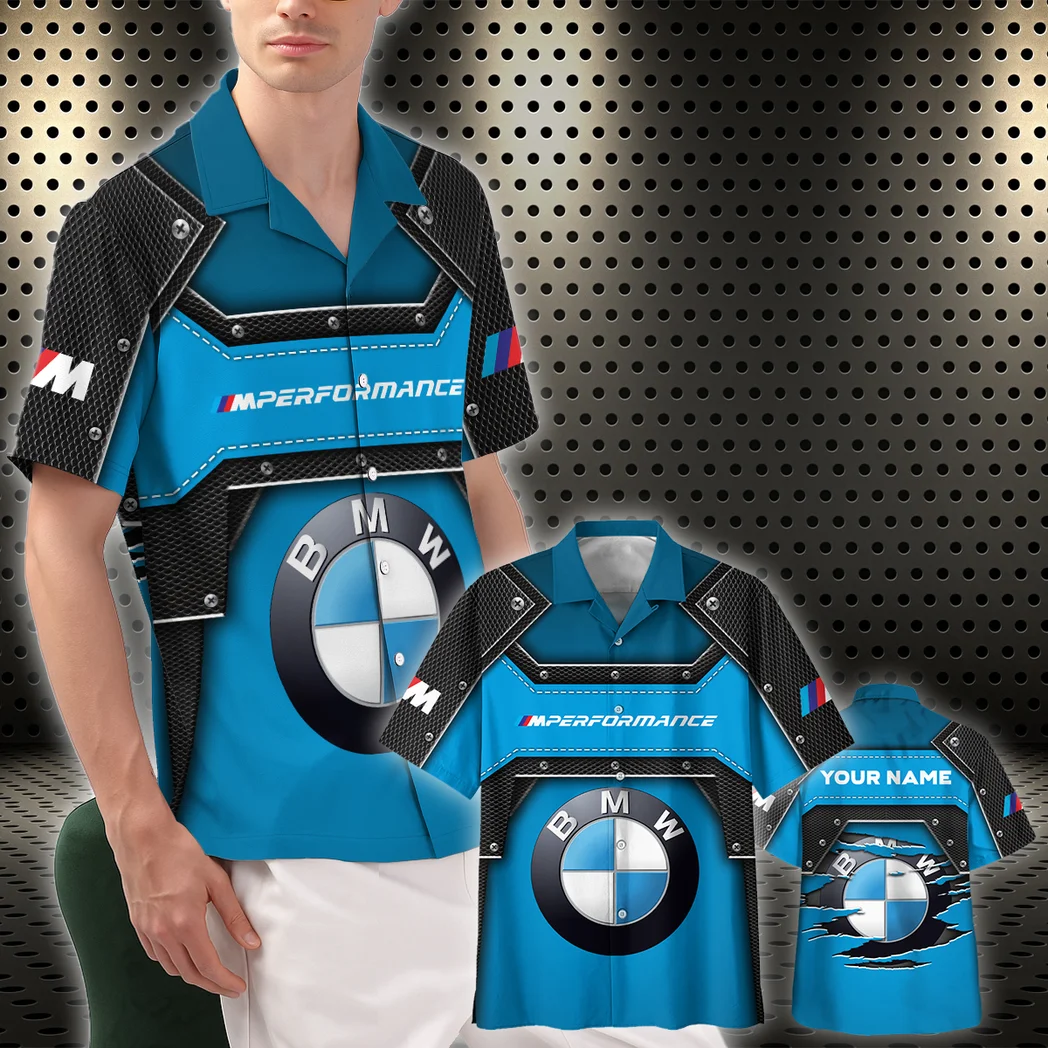 Bmw M Hawaiian Shirt, Retro Driver Button Shirt HVN1401BM