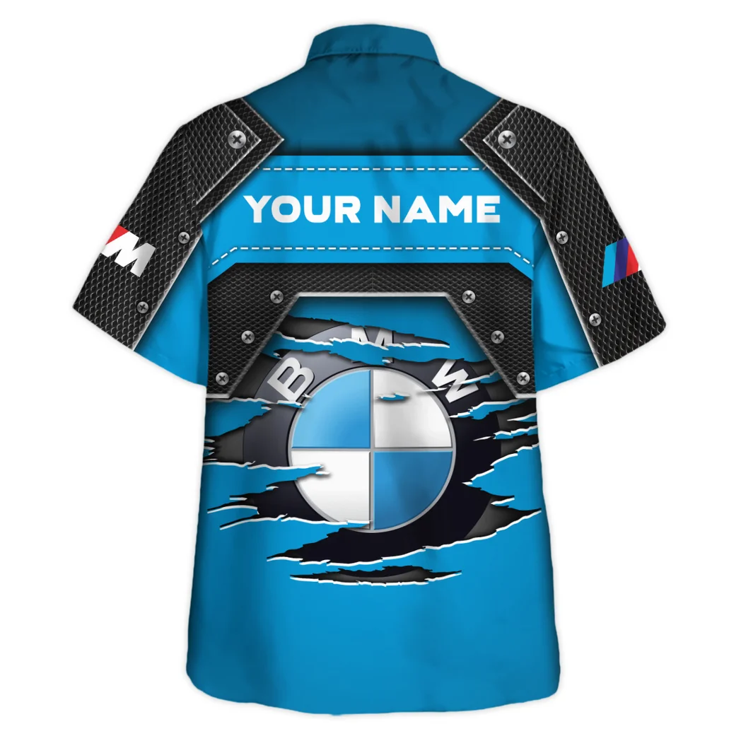 Bmw M Hawaiian Shirt, Retro Driver Button Shirt HVN1401BM