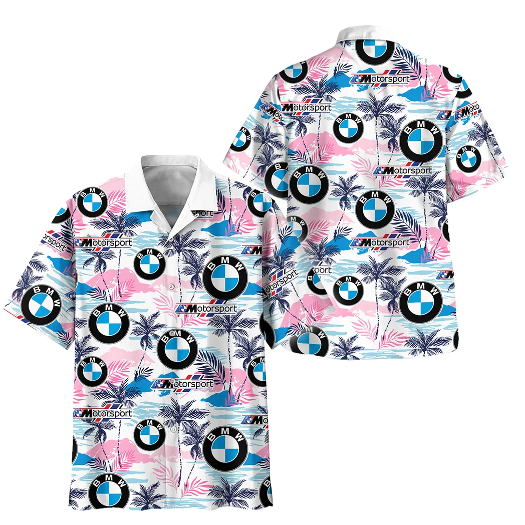 Bmw Motorsport Hawaiian Shirt Logo Print, Performance Gear Button Shirt HVN1538BMO