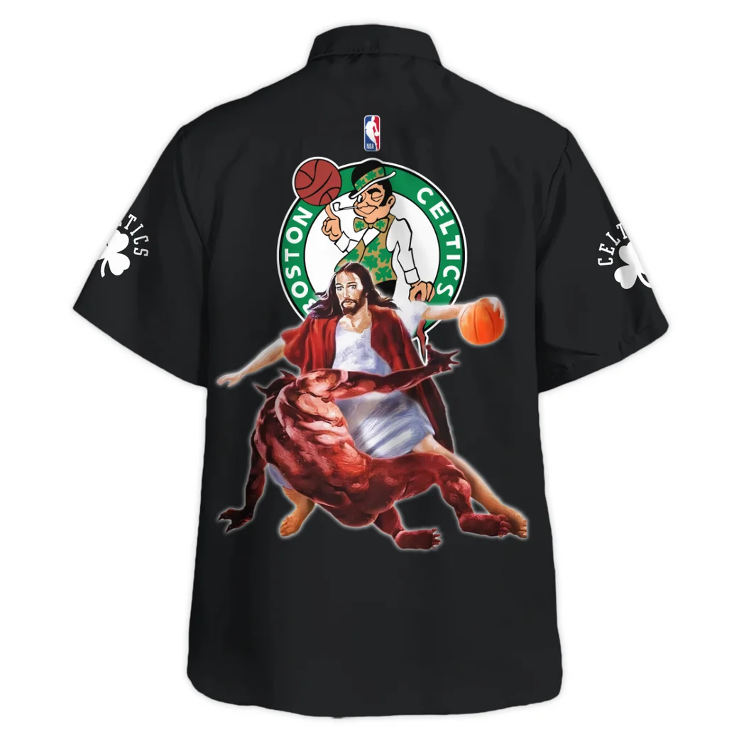 Boston Celtics Hawaiian Shirt Logo Print, Fan Vibe Button Shirt HVN1532BC