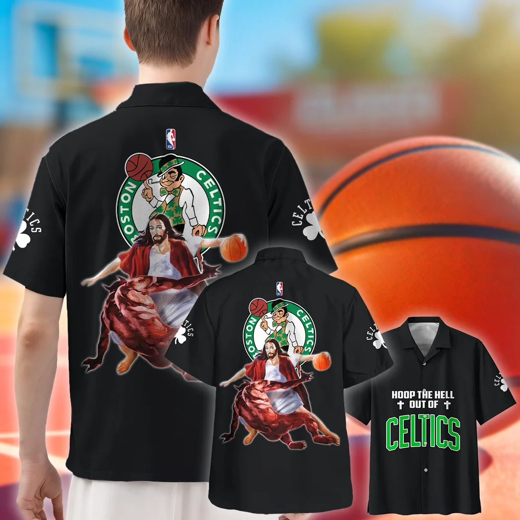 Boston Celtics Hawaiian Shirt Logo Print, Fan Vibe Button Shirt HVN1532BC