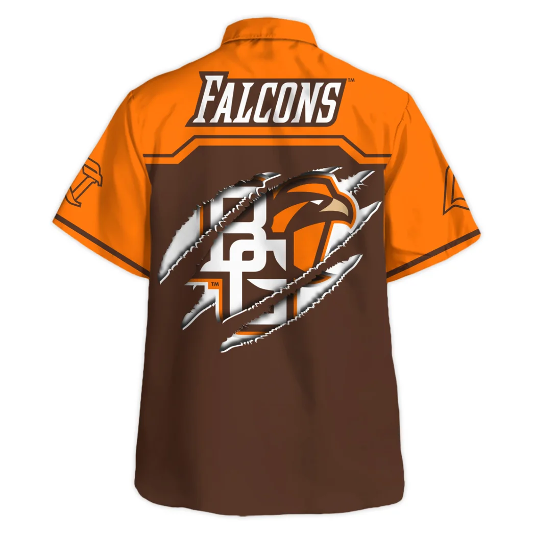 Bowling Green Falcons Hawaiian Shirt Logo Print, Bold Spirit Button Shirt HVN1469BG