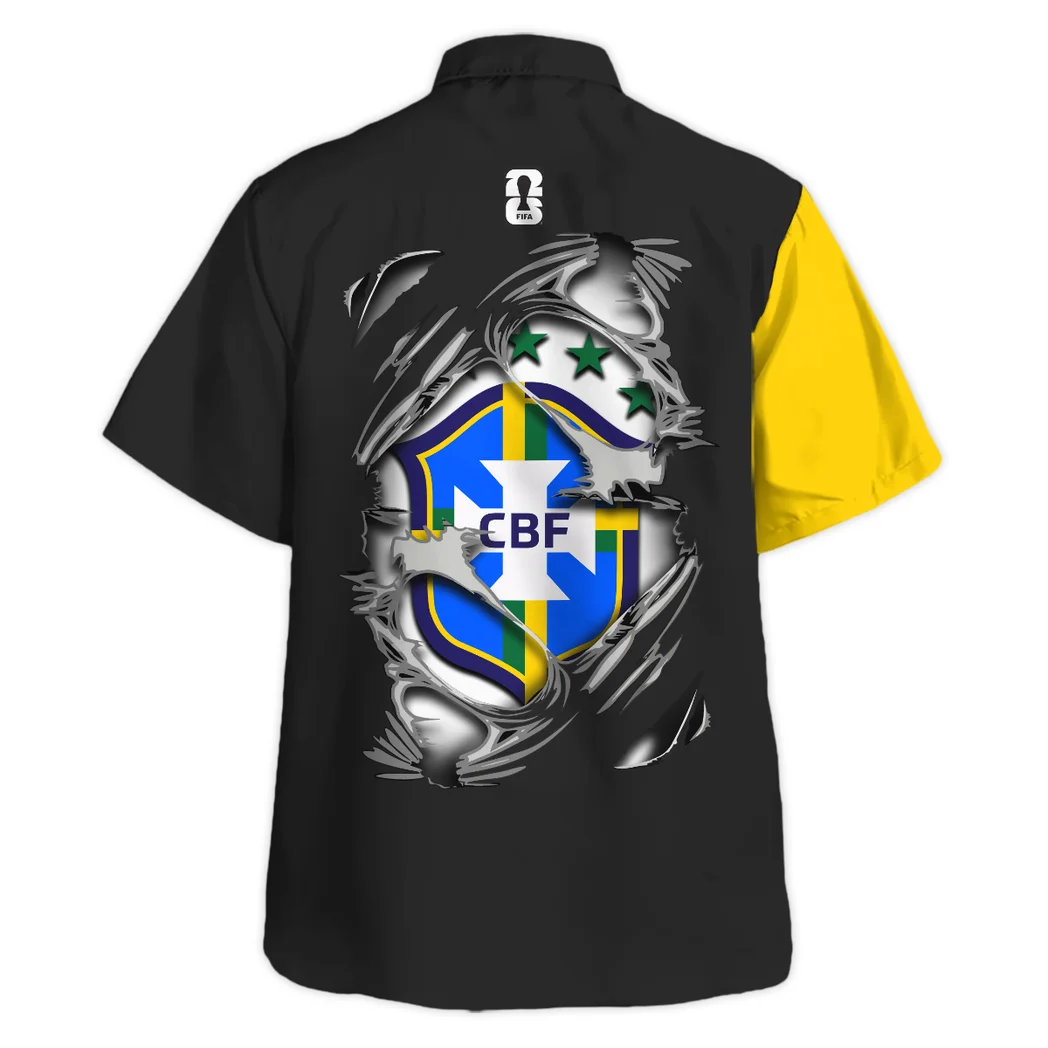 Brazil FIFA World Cup 2026 Hawaiian Shirt, Bold Spirit Button Shirt HVN1564BR