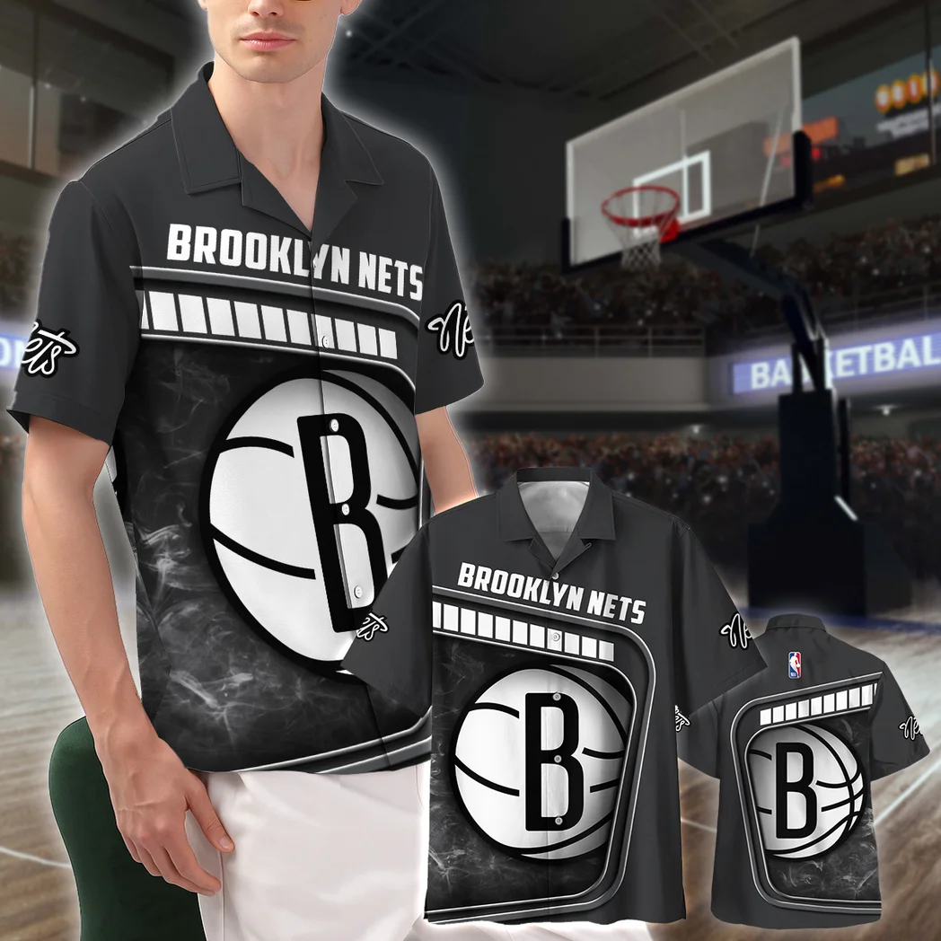 Brooklyn Nets Hawaiian Shirt Excluisve Logo, Bold Spirit Button Shirt HVN1527BN