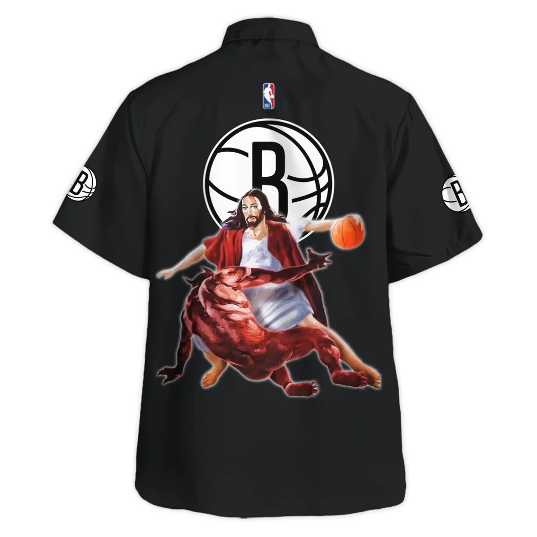 Brooklyn Nets Hawaiian Shirt Logo Print, Everyday Spirit Button Shirt HVN1532BN