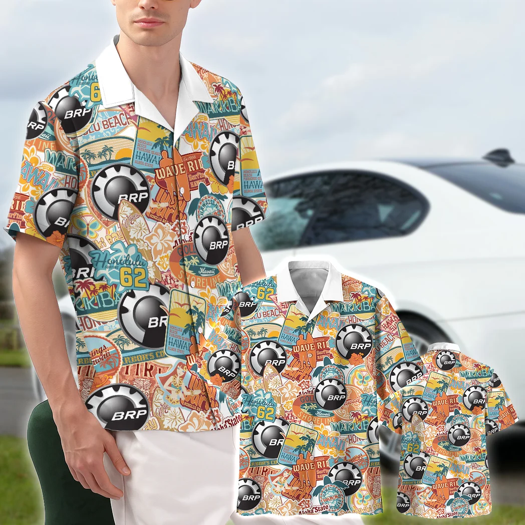 BRP Can am Hawaiian Shirt Exclusive Logo, Chrome Wave Button Shirt HVN1539BR
