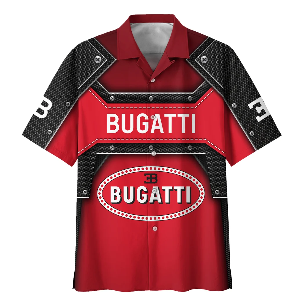Bugatti Hawaiian Shirt, Retro Driver Button Shirt HVN1401BU