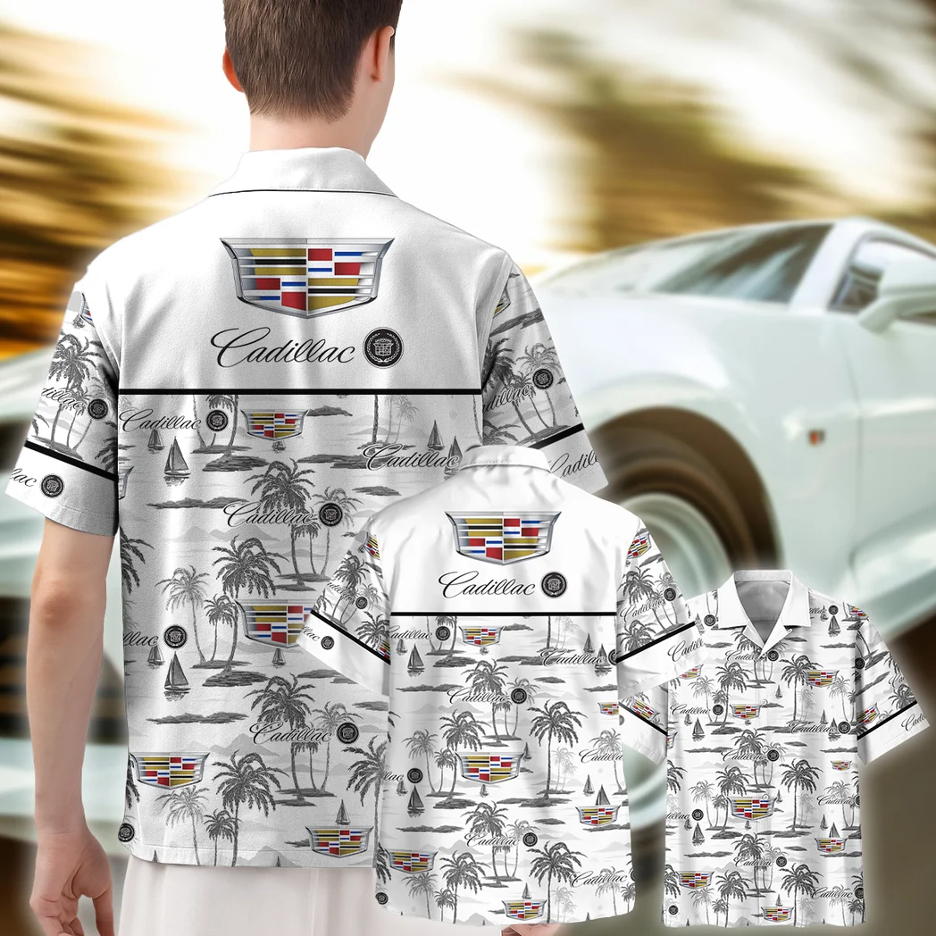 Cadillac Hawaiian Shirt Exclusive Logo, Performance Gear Button Shirt HVN1534CA