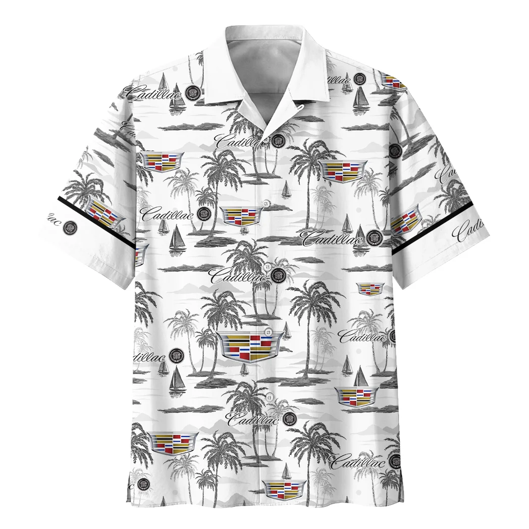 Cadillac Hawaiian Shirt Exclusive Logo, Performance Gear Button Shirt HVN1534CA