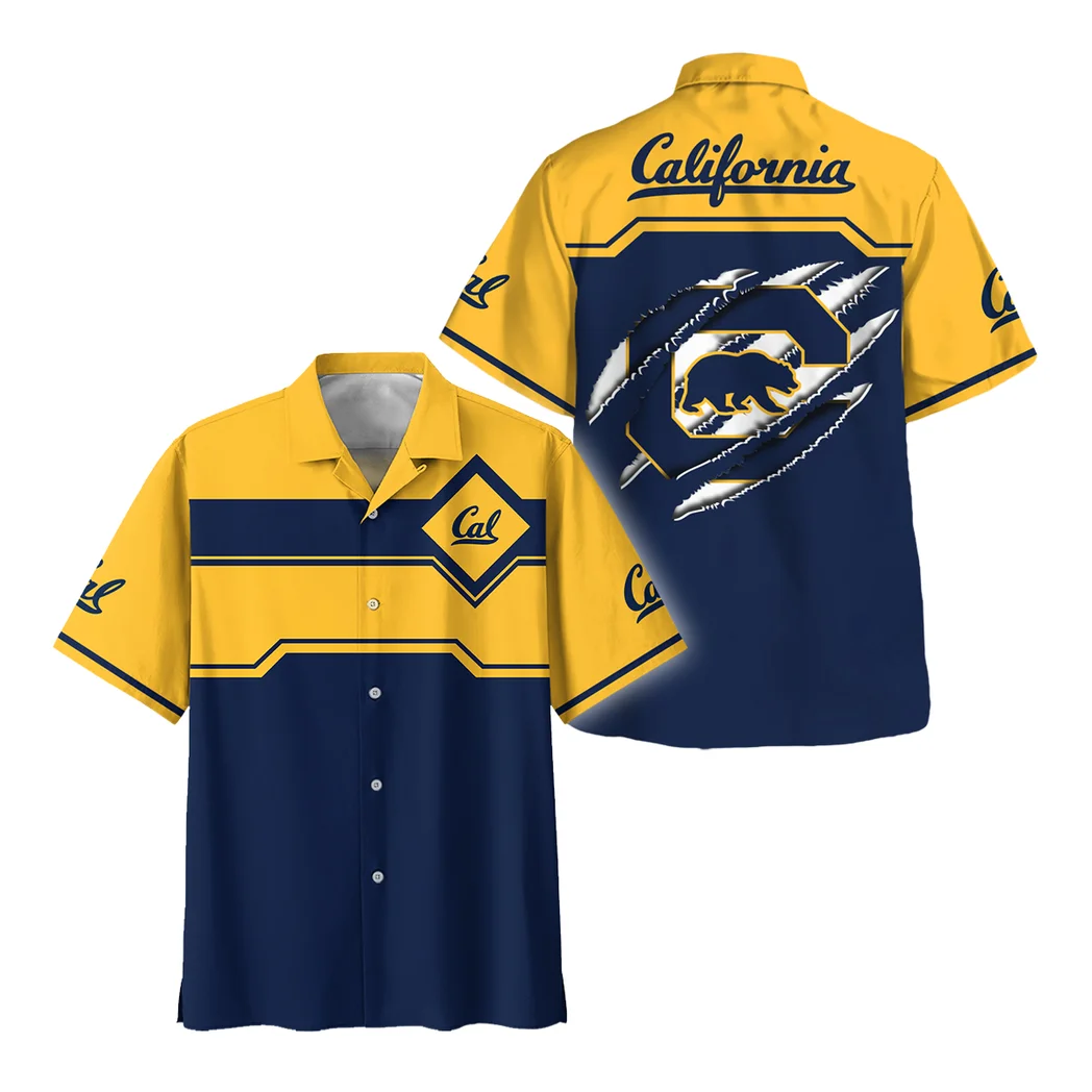California Golden Bears Hawaiian Shirt Logo Print, Classic Fan Button Shirt HVN1469CG