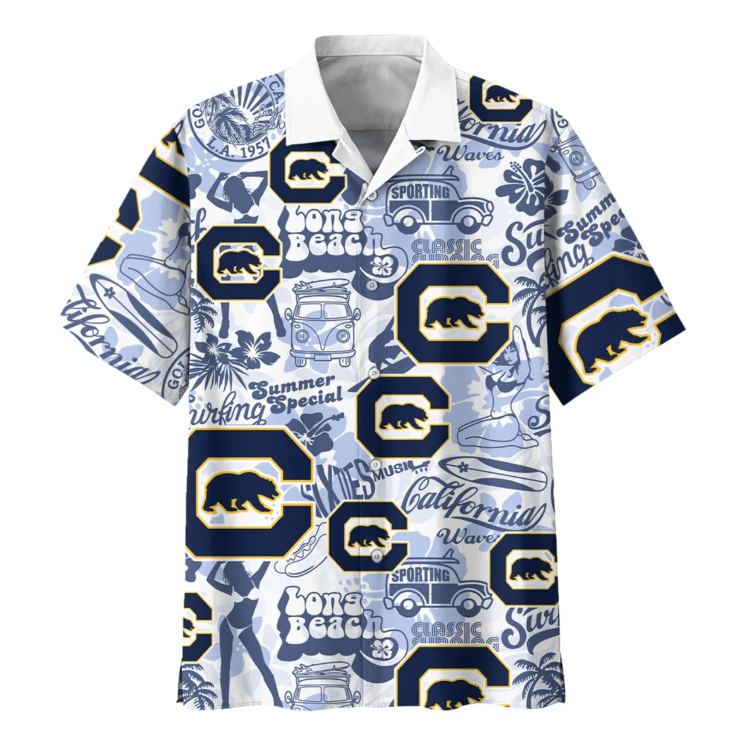 California Golden Bears Hawaiian Shirt Logo Print, Game Day Button Shirt HVN1467CG