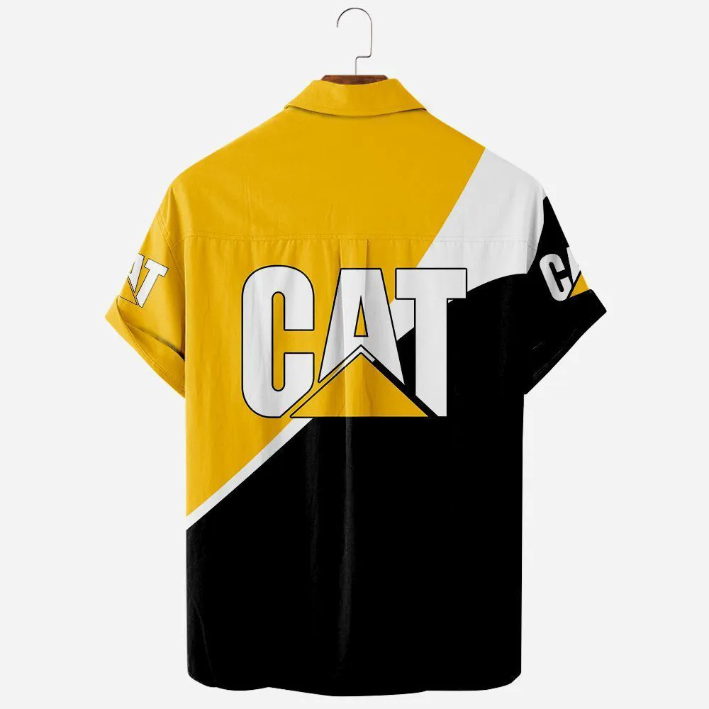 Caterpillar Inc Hawaiian Shirt Exclusive Logo, Hot Rod Button Shirt CAR581022526316
