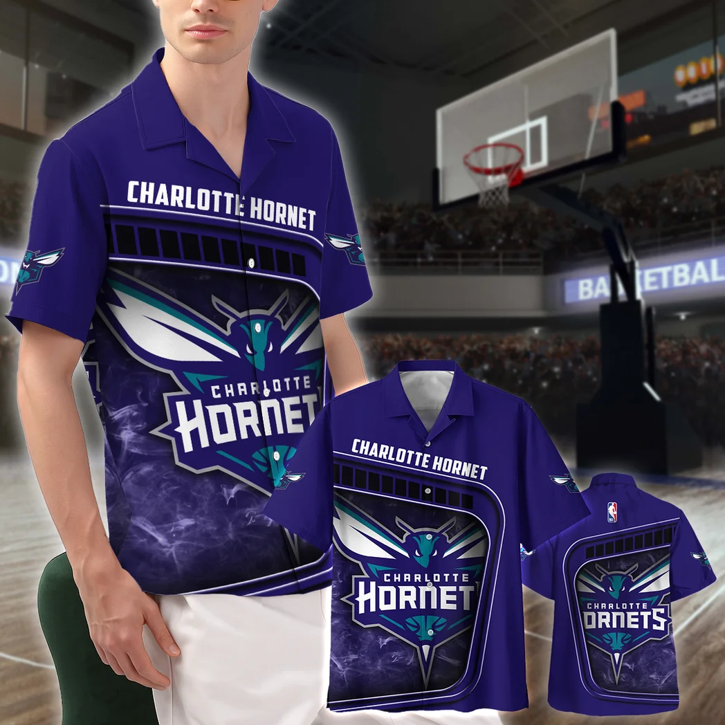 Charlotte Hornets Hawaiian Shirt Excluisve Logo, Loyal Fan Button Shirt HVN1527CH