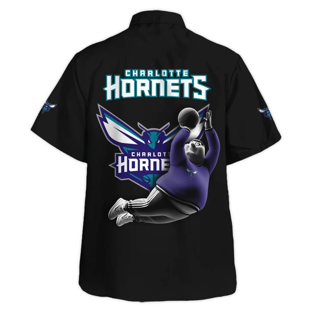 Charlotte Hornets Hawaiian Shirt Exclusive Logo, Tailgate Vibe Button Shirt HVN1530CH
