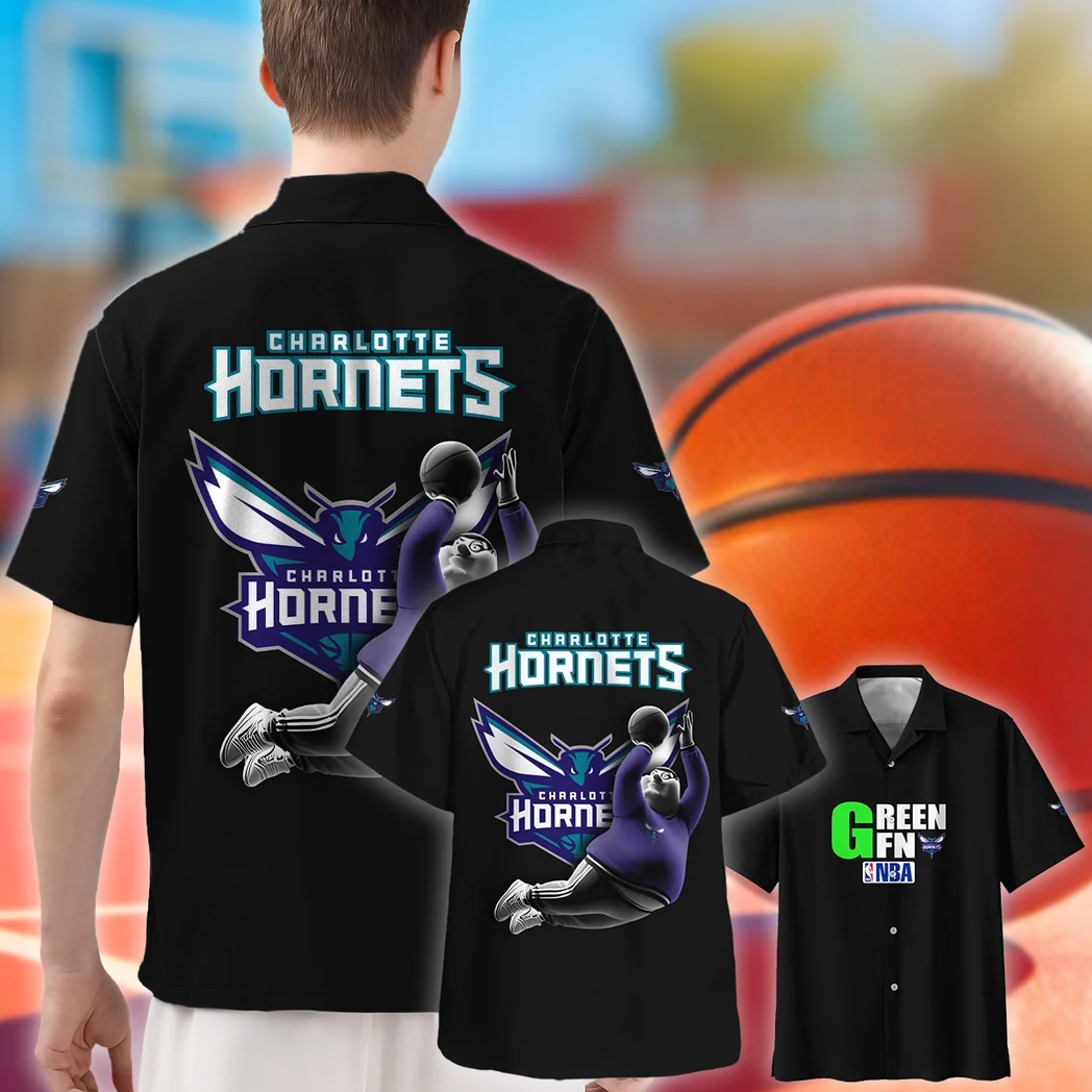 Charlotte Hornets Hawaiian Shirt Exclusive Logo, Tailgate Vibe Button Shirt HVN1530CH