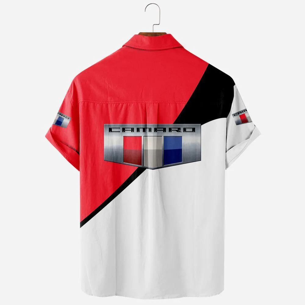 Chevrolet Camaro Hawaiian Shirt Exclusive Logo, Performance Gear Button Shirt CAR581022526318