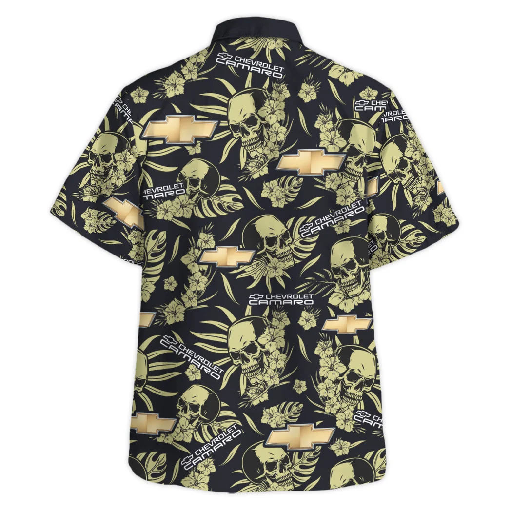 Chevrolet Camaro Hawaiian Shirt Skull Design, Road-Trip Ready Button Shirt HVN1535CH
