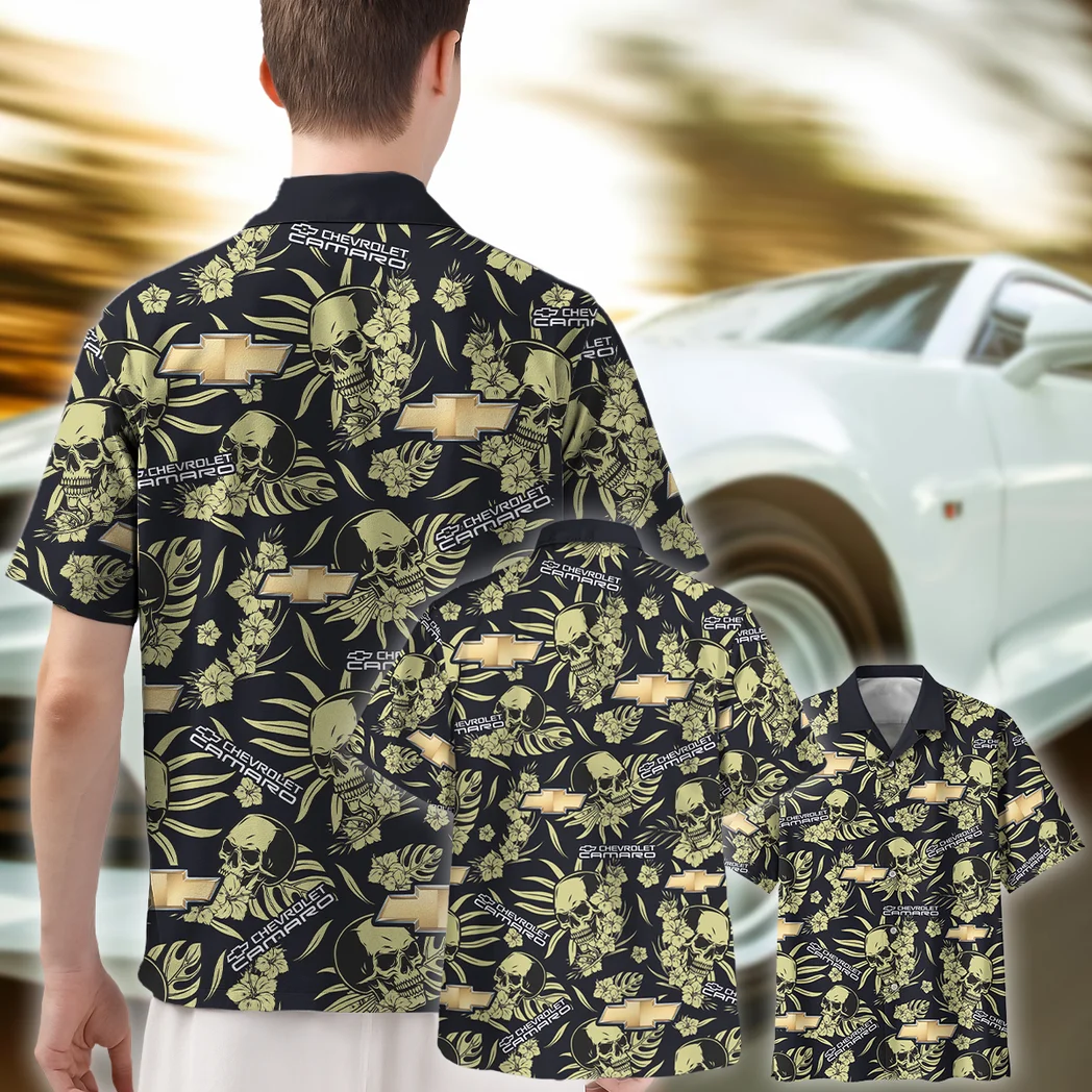 Chevrolet Camaro Hawaiian Shirt Skull Design, Road-Trip Ready Button Shirt HVN1535CH