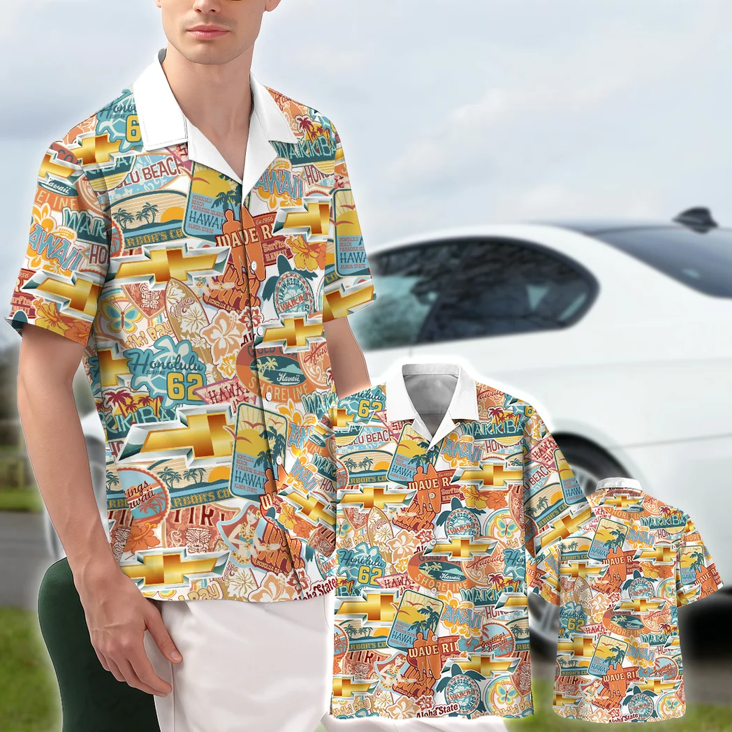 Chevrolet Hawaiian Shirt Exclusive Logo, Road-Trip Ready Button Shirt HVN1539CE