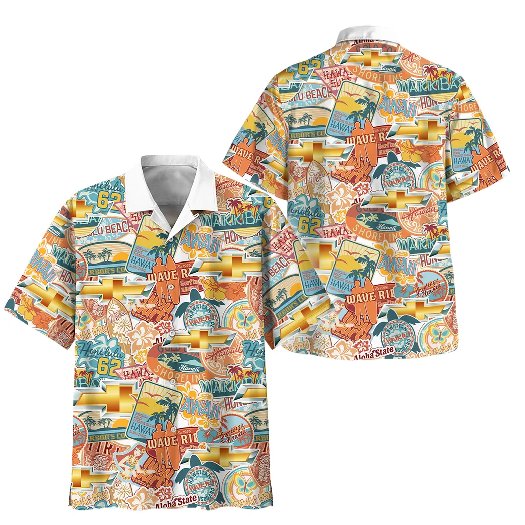 Chevrolet Hawaiian Shirt Exclusive Logo, Road-Trip Ready Button Shirt HVN1539CE