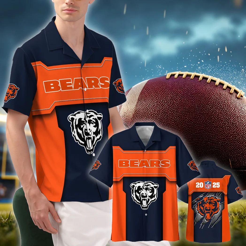 Chicago Bears Hawaiian Shirt, Classic Fan Button Shirt HVN1421CB