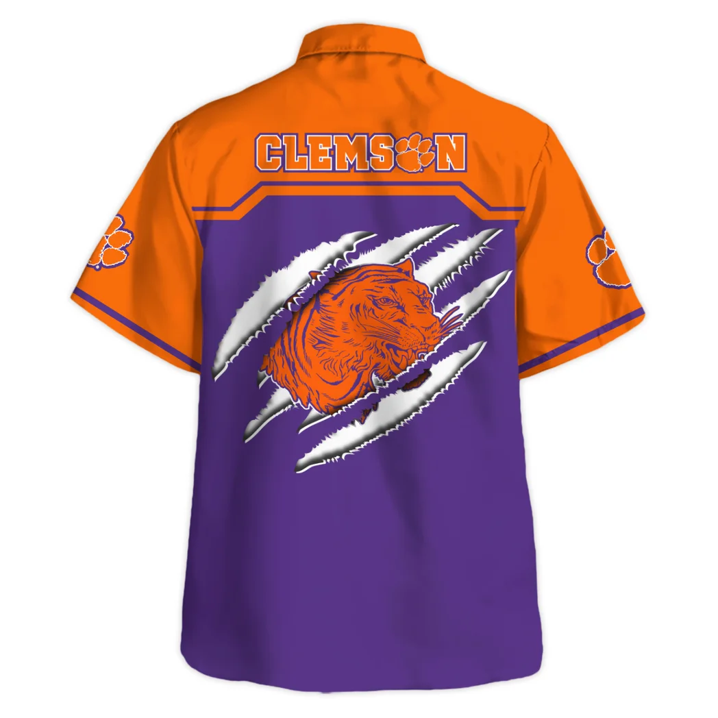 Clemson Tigers Hawaiian Shirt Logo Print, Victory Spirit Button Shirt HVN1469CT